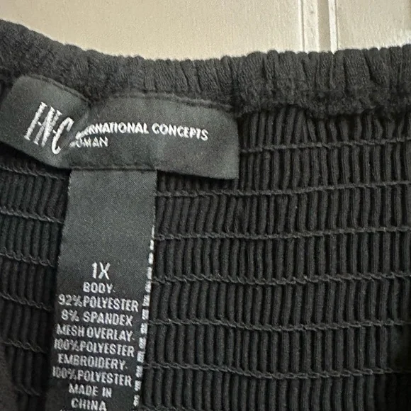 INC International Concepts Black and Gray Midi Dress 1X Plus Size - Picture 3 of 5